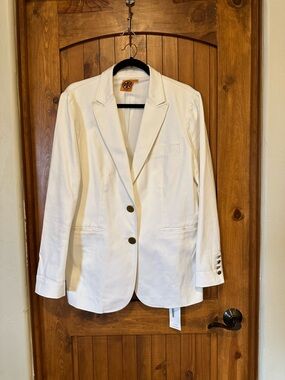 Tory Burch White Two-Button Tailored Blazer